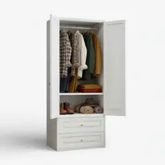 METANEK AMERICAN DESIGN - Closet Metalico 2 puertas 2 cajones - White BC-13