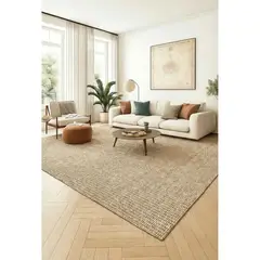GENERICO - Alfombra Estilo Yute Tejida Para Living Resistente Mascotas 160x230cm BEIGE