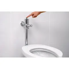 TAUMM - Fluxómetro 1 Pulgada de Botón Inodoro WC con Tubo de Descarga y Fittings Incluidos