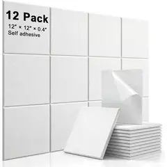 TSKY CHILE SHOPPING - Pack de 12 Paneles Acústicos Cuadrados Autoadhesivos, Paneles de Espuma Acústica de para Insonorizar