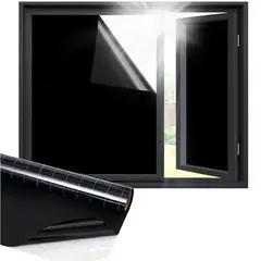 TSKY CHILE SHOPPING - 1.2X3Mts Pelicula Privacidad Ventanas,Bloqueo Solar 100% Oscuridad Total,Dormir de Día Protección UV