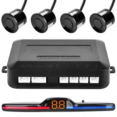AIZO - Kit Sensores Retroceso Auto Display Completo Color Negro