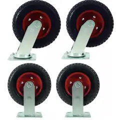 IDEEHOUSE - Set 4 Ruedas Para Carro Macizas Industrial 8 Pulgadas
