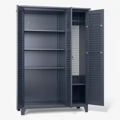 METANEK AMERICAN DESIGN - Gabinete exterior 3 puertas 4 separaciones, barra y tablero para colgar 185x120x50 cm - Mod OCC-7