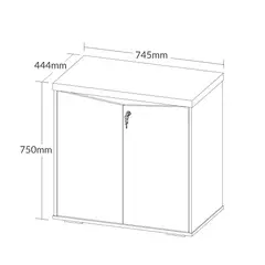 RODLER - Estante Oficina 2 Puertas con Llave Café
