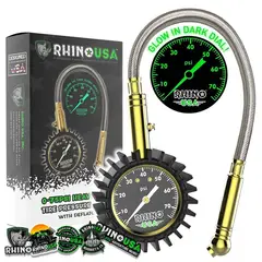 RHINO USA - Manómetro Heavy Duty de Presión 0-75 PSI para Neumáticos