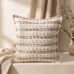 GENERICO - Pack 2 Cojines Tejidos con Textura 45x45 cm - Mérida Beige