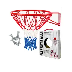 GENERICO - Aro De Basquetbol 45 CM Metálico Con Red + Pernos De Anclaje