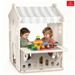 ANIKIDS - Casa De Juego Infantil Con Colchoneta Y Bloques 80x108x110cm Color Blanco