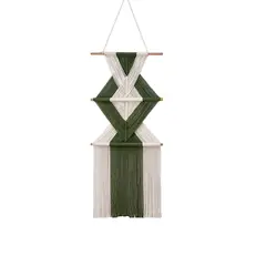 VATYERTY - Tapiz de pared bohemio vertical de macramé verde