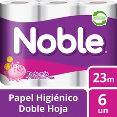 GENERICO - Papel Higiénico Noble Doble Hoja 6 Un 23 mt