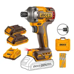 INGCO - Atornillador de impacto 1/4" 20V BL + 2 Bat Y Carg