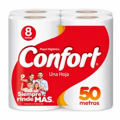 CONFORT - Papel Higiénico 8 Un 50 Mt