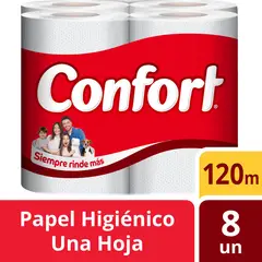 CONFORT - Papel Higiénico Familiar 8 Un 120 Mt