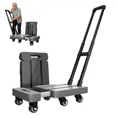GENERICO - Carro De Carga Plegable Con Base Expandible 150kg Top Gris