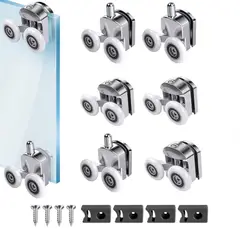 TSKY CHILE SHOPPING - 8 rodillos curvados para puerta de ducha para 4-6mm, rueda de cristal de ducha superior e inferior