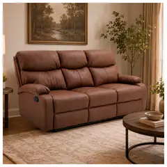 NOVAHUS - Berger Sofá reclinable Milan 3 cuerpos Café