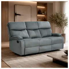 NOVAHUS - Berger Sofá reclinable Milan 3 cuerpos Gris