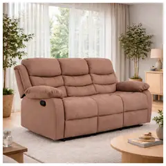 NOVAHUS - Berger Sofá reclinable Bilbao 3 cuerpos Café