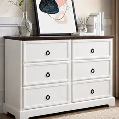 MSA MUEBLES SANTA ANA - Cómoda Cajonera 6 Cajones White Drag