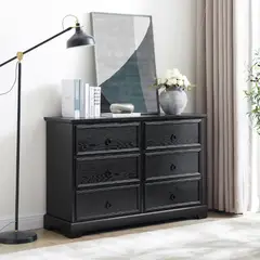 MSA MUEBLES SANTA ANA - Cómoda Cajonera 6 Cajones Black Drag