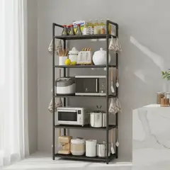 IRM - Organizador Estante Multuso 5 Niveles Plastico Almacenamiento Cocina Bano Casa Ajustable
