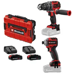 EINHELL - TALADRO PERCUTOR + ATORNILLADOR DE IMPACTO + 2 CARGADOR + 2 BATERIA + MALETIN E CASE S-F