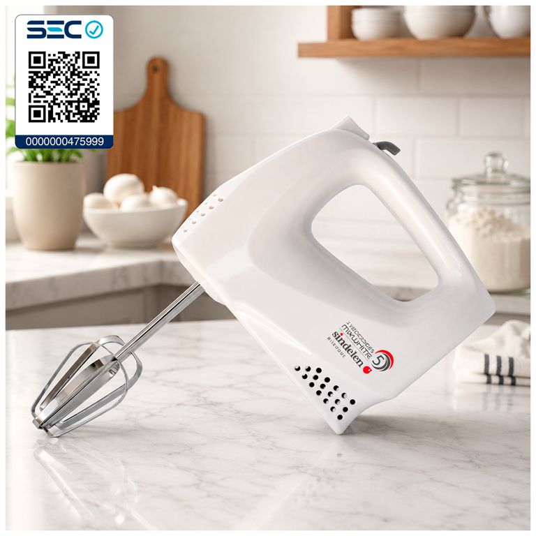 Batidora & Amasadora Acero Cromado MIXWHITE 5 velocidades Certificada SEC