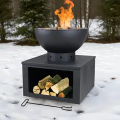 IGPRO - Fogon Parrilla Metal con Guarda leña 54x54x60cm