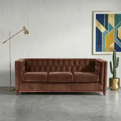 LATAM HOME - Sofá Roma 3 Cuerpos Capitoné Tela Velvet