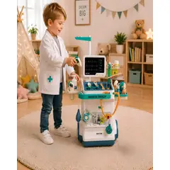 GENERICO - Set de Juego Médico Kit Clínico con Trolley 26 Piezas