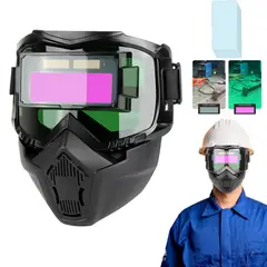 TSKY CHILE SHOPPING - Careta Electronica para Soldar,Desmontable Facial Soldadura conOscurecimiento Autom Tico con 10Hojas