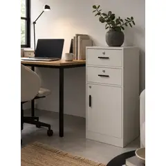GENERICO - Archivador Organizador de Oficina 44x40x85cm con 2 Cajones y Puerta, Cerradura de Seguridad, Estructura Robusta MDF 12mm