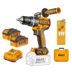 INGCO - Taladro Inalámbrico Industrial 96Nm Kit + 2Bat