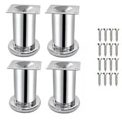 GENERICO - 4 de Patas Metálicas con Altura de 10cm Para Mueble Sofa Cama