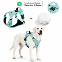 GENERICO - Arnés Reflectante para Perros con Localizador Apple Incluido - Verde Limón Talla M