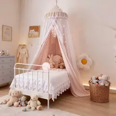 TATEE - Cortinas De Cama rosa Estilo Princesa 270×65CM