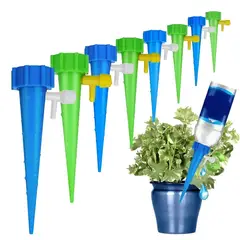 GENERICO - Pack 12 Estacas Riego Por Goteo Cultivo Plantas Indoor Azul Y Verde