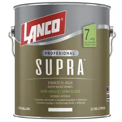 LANCO - Esmalte al agua Supra Semibrillo Blanco un cuarto GL