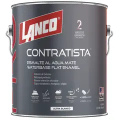 LANCO - ESMALTE AL AGUA PRO CONTRATISTA MATE BLANCO 1 GL