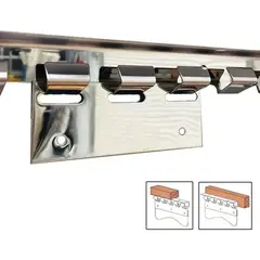 GENERICO - Set Riel Y Ganchos Cortinas Lama Pvc 1 Mt + 6 Ganchos