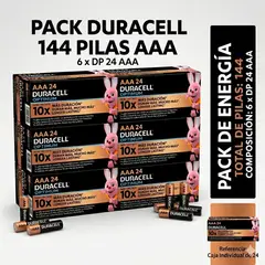 DURACELL - Pack 144 Pilas Alcalinas AAA (6 Display de 24 AAA)