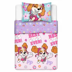 MASHINI - CUBRECAMA PLUMON INFANTIL REVERSIBLE PAW PATROL SKYE NIÑA 1.5 PLAZAS SINGLE