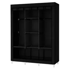 GENERICO - Armario Armable Organizador Ropa Tela 130x45x170cm Modelo Negro