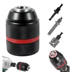 GENERICO - Mandril 13mm 3 Adaptadores Atornillador, Taladros De Impacto