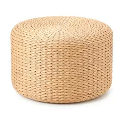 WAKESHOME - Puff Fibras Naturales Malibú 43x27cm Crudo