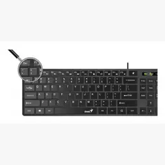 GENIUS - Teclado SlimStar QWERTY Membrana Español Color Negro Con Luz BLACK-SLIMSTAR 126