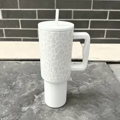 SANTU HOME & DECO - Vaso térmico blanco con estampado de 1200 ml