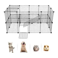 ATURE - Corral Metálico Multifunciona Desmontable Para Mascota 36pcs