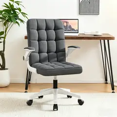 VIDITA - Silla Serena de Tela Acolchada Giratoria Ergonómica Silla de Escritorio Oficina